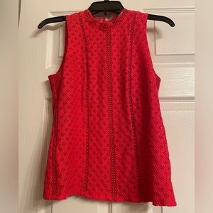 Banana Republic red eyelet top. Size XS.
